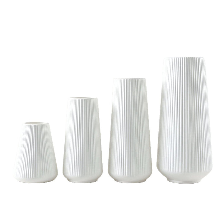 Modern Vertical Ribbed Ceramic Vase Stornfeild