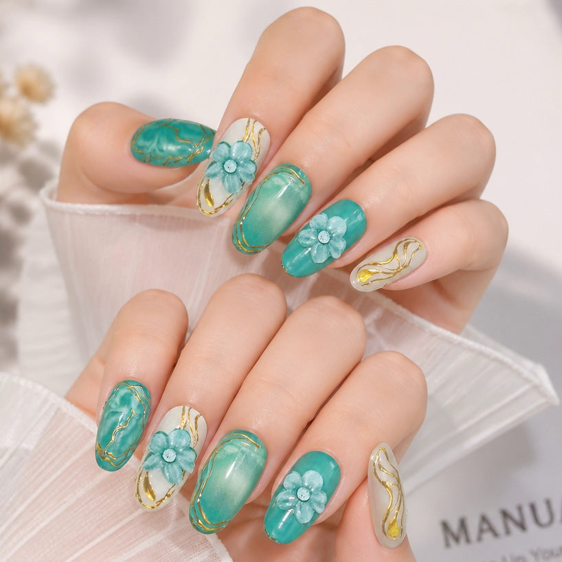 Decorative Floral Press-On Nail Art Set Stornfield