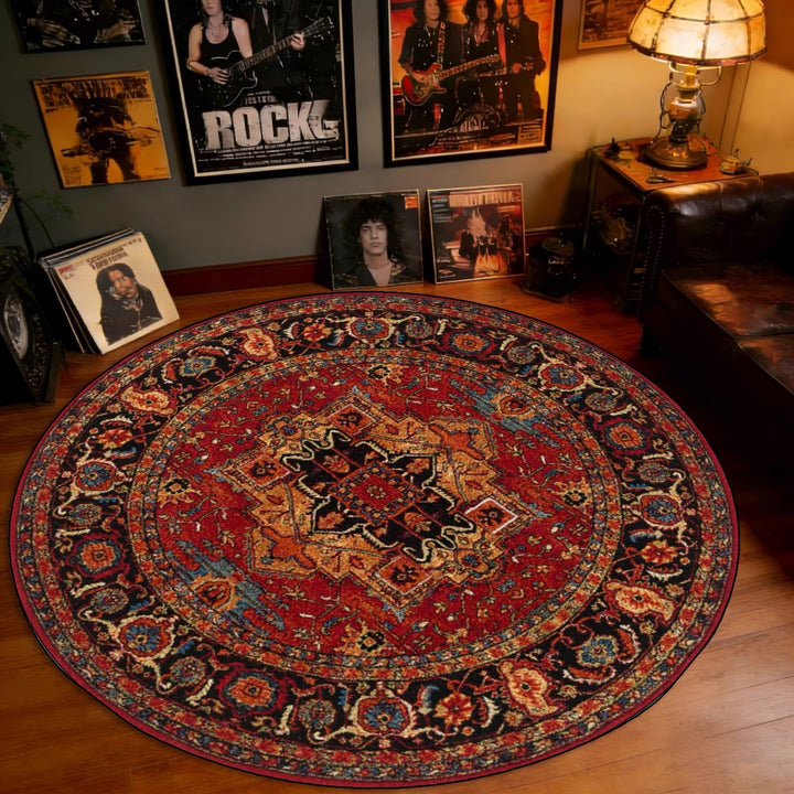 Vintage-Inspired Round Area Rug