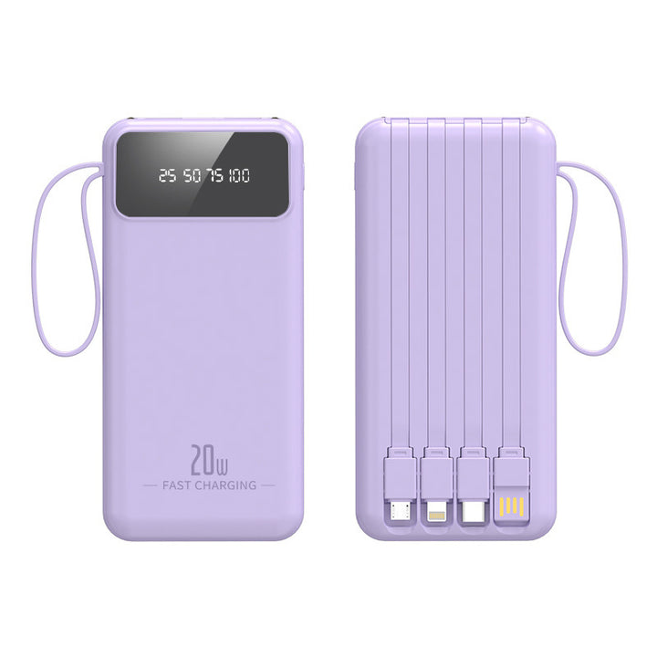 High-performance power bank with integrated charging cables and digital display Stornfield