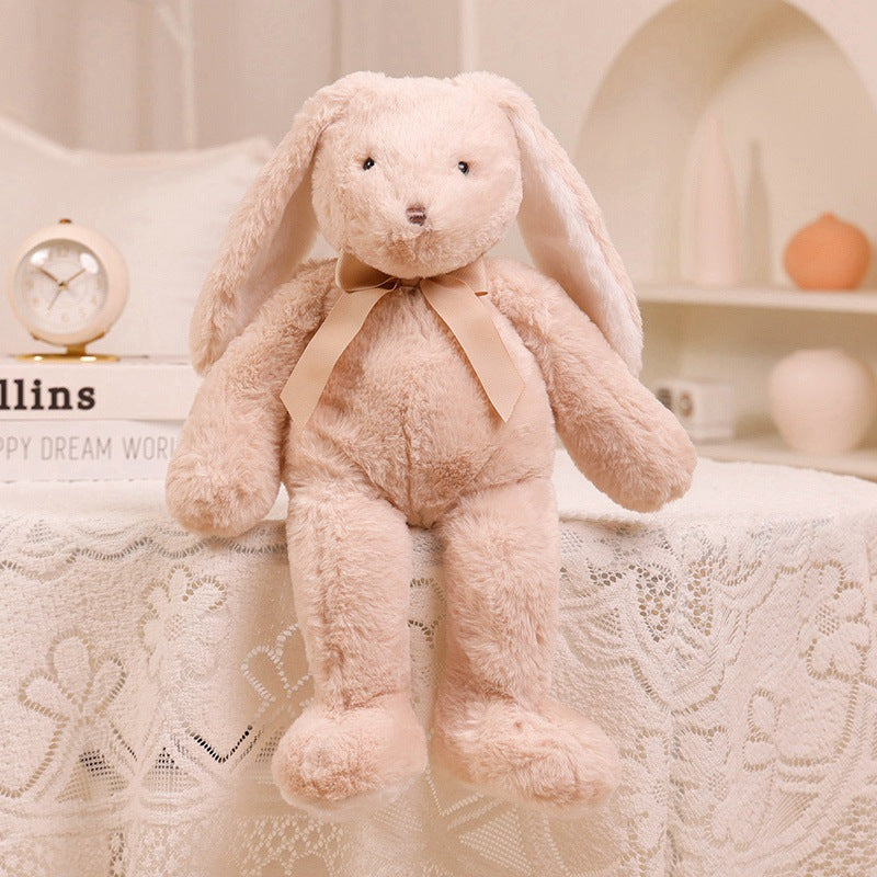 Plush Long-Eared Sitting Bunny Soft Toy with Ribbon Neck and Ultra-Soft Faux Fur Stornfield