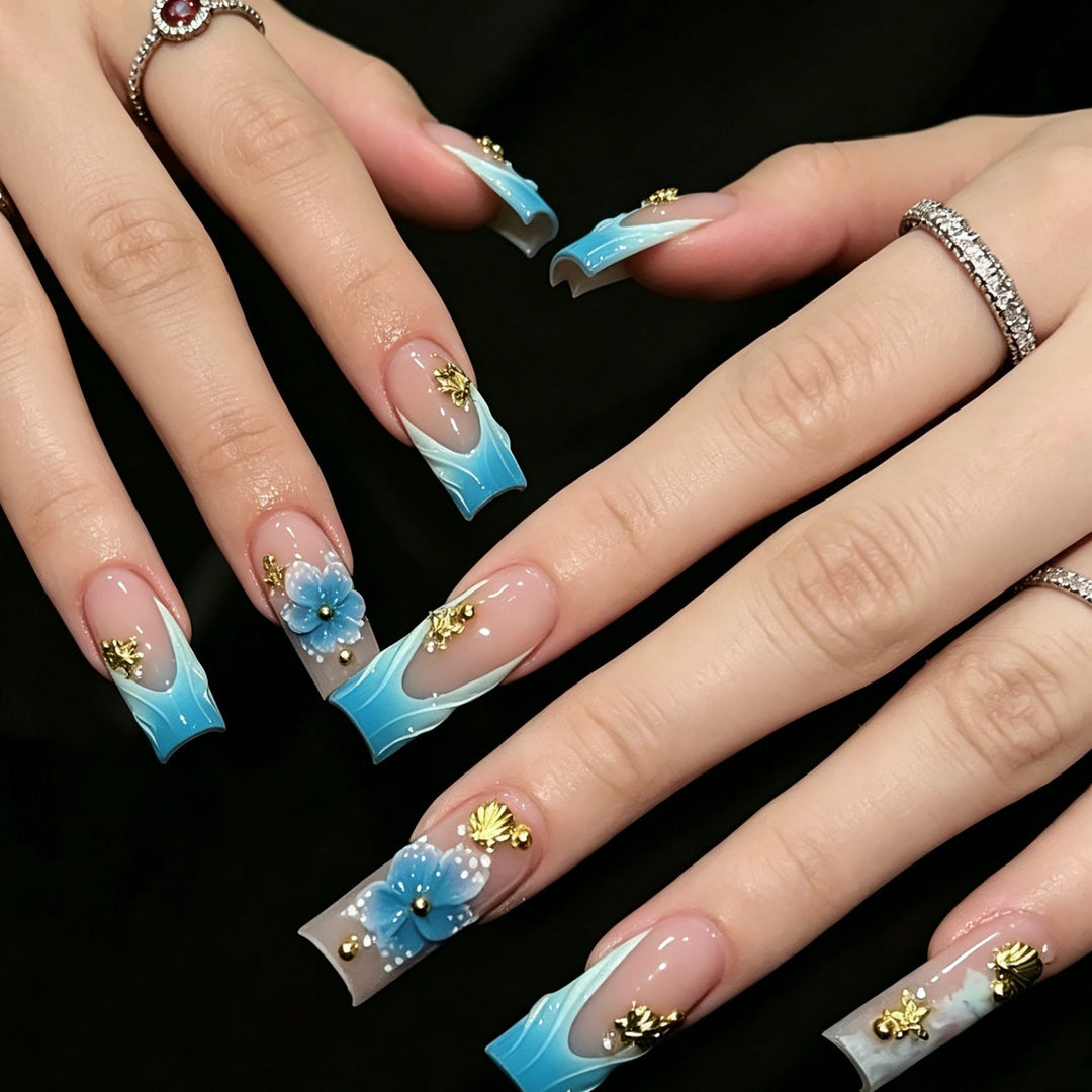 3D Floral Acrylic Nail Enhancements Stornfield
