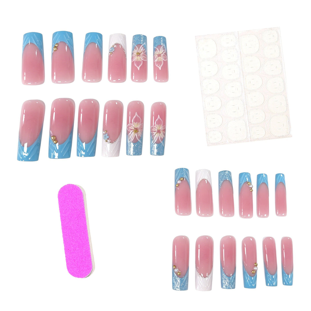 Luxurious Floral Acrylic Nail Enhancements Stornfield