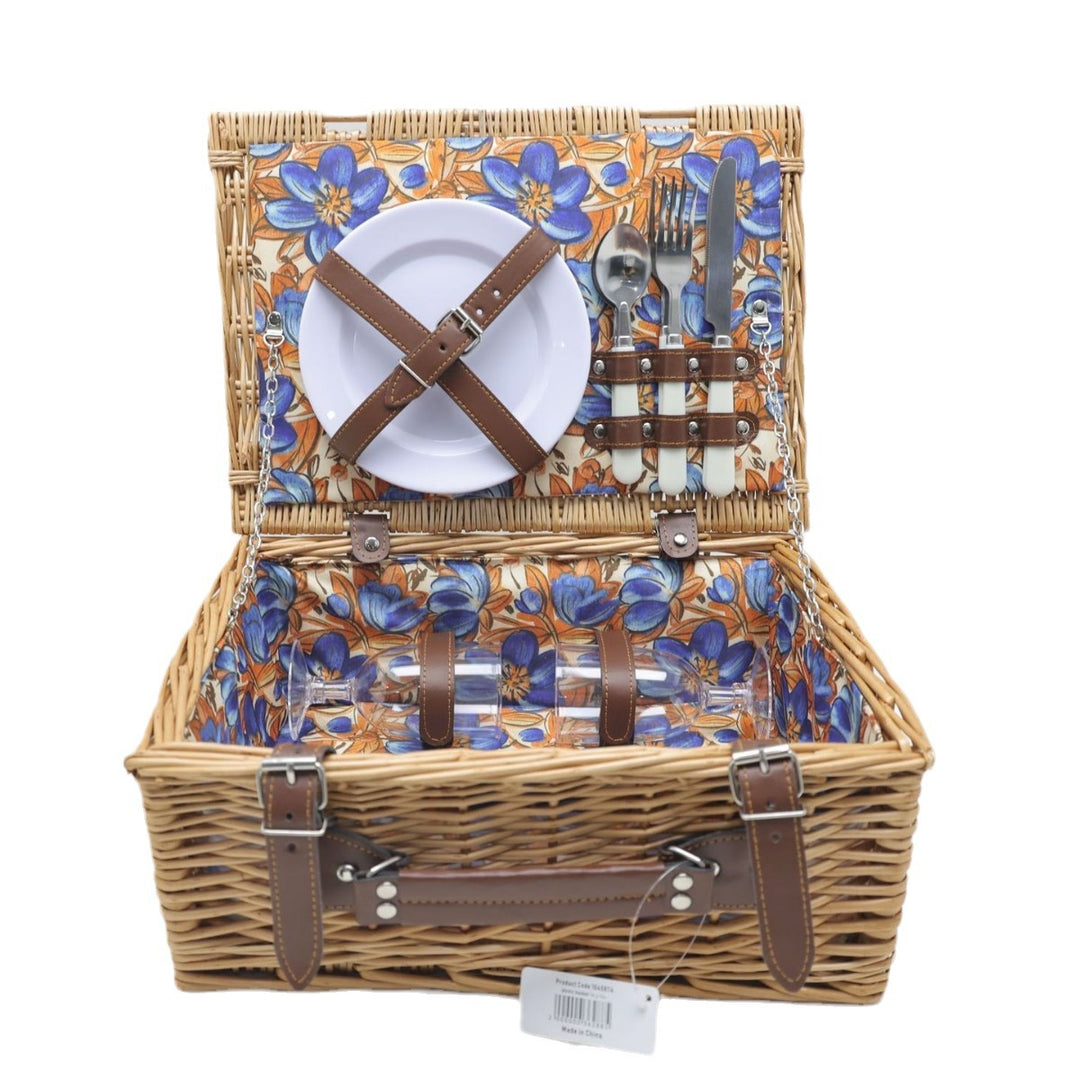 Women's versatile picnic basket with integrated dish set and insulated cooler bag Stornfield