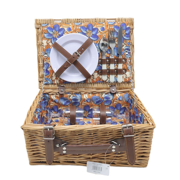 Women's versatile picnic basket with integrated dish set and insulated cooler bag Stornfield