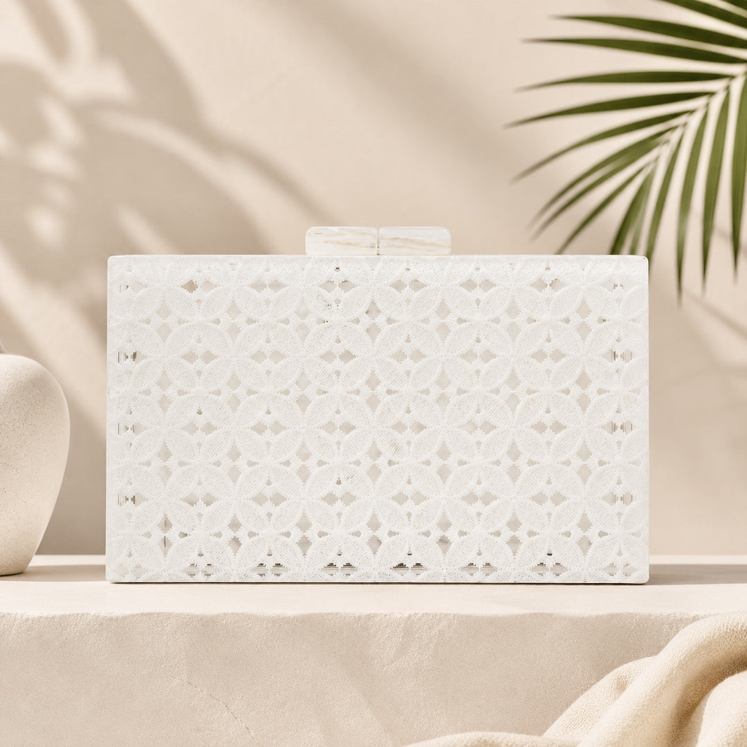 Textured Acrylic Box Clutch
