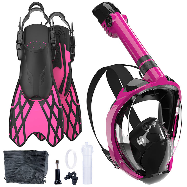 Snorkeling equipment with highly flexible fins and full face mask Stornfield