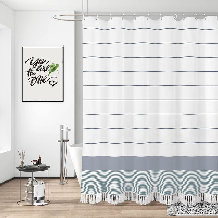 Striped Fabric Shower Curtain Stornfield