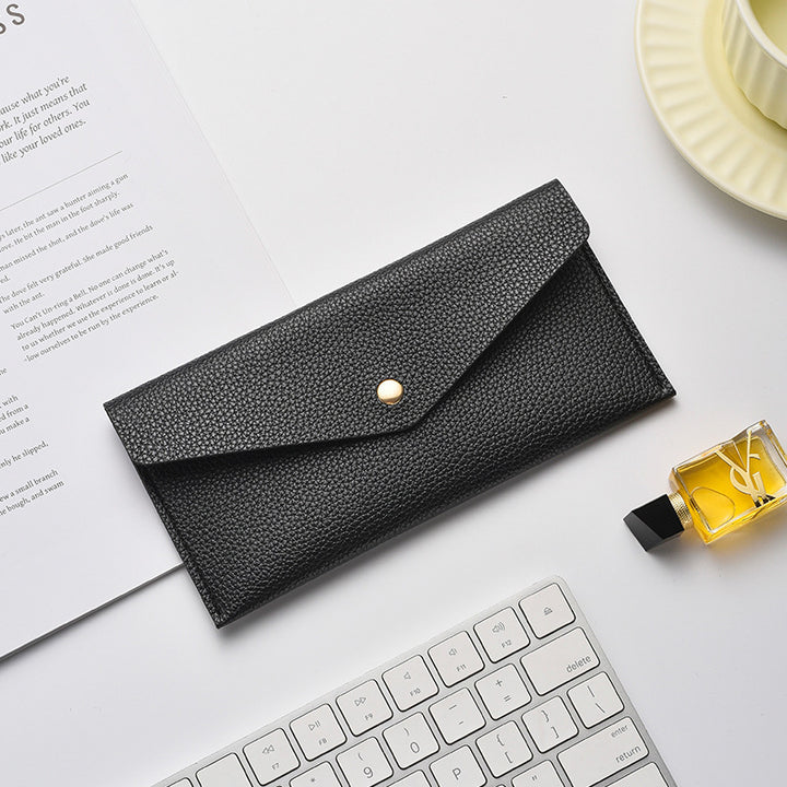 Elegant Textured Leather Clutch Wallet Stornfield