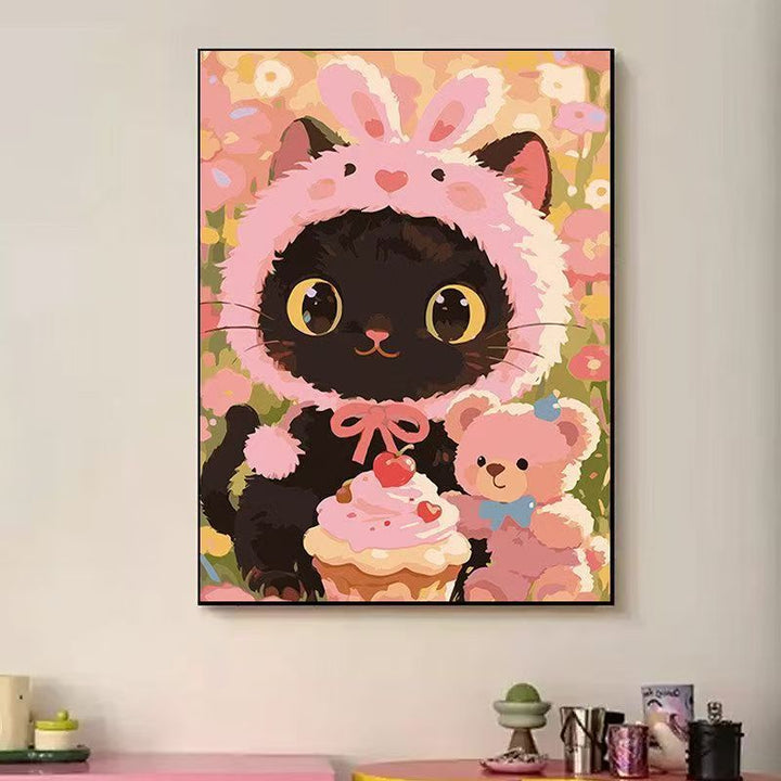 Playful Cat-Themed Illustration Wall Art Stornfield
