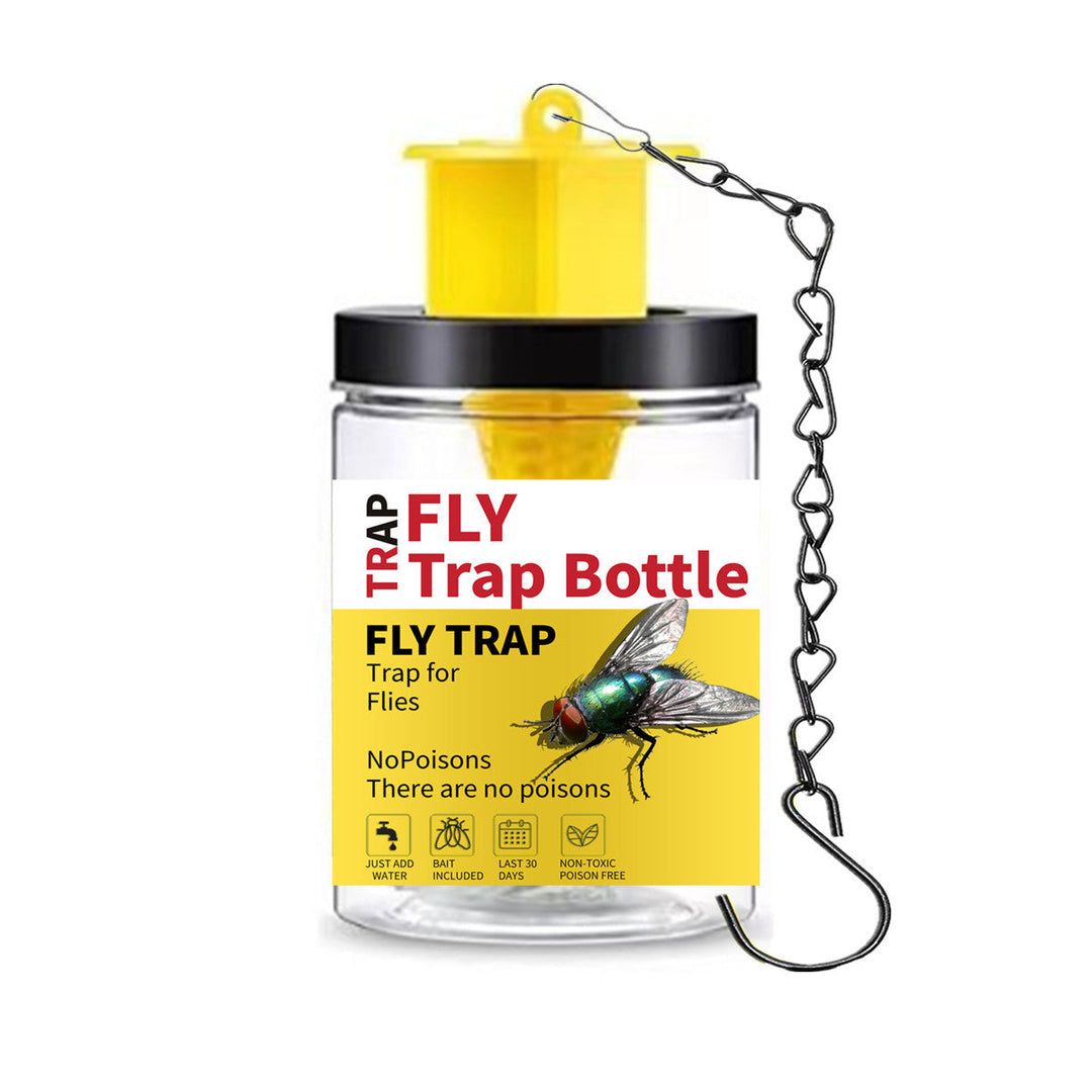 Reusable Hanging fly trap bottle with non-toxic bait dispenser Stornfield