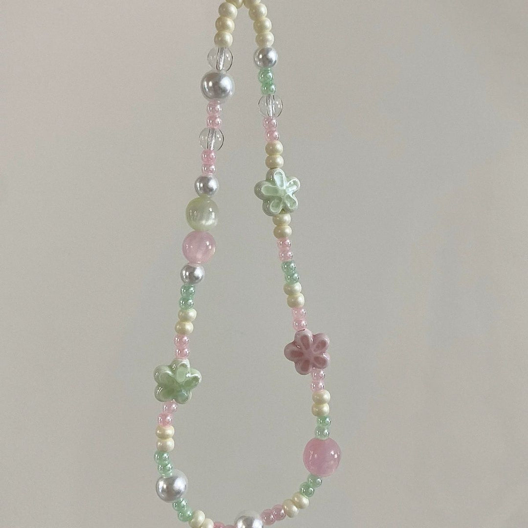 Flower-Embellished Beaded Necklace Stornfield