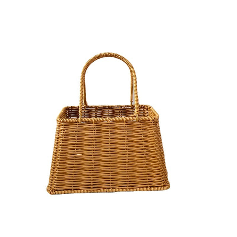 Women elegant braided basket with sturdy double handles Stornfield