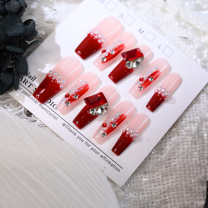Glamorous Crystal and Gemstone Press-On Nail Set Stornfield
