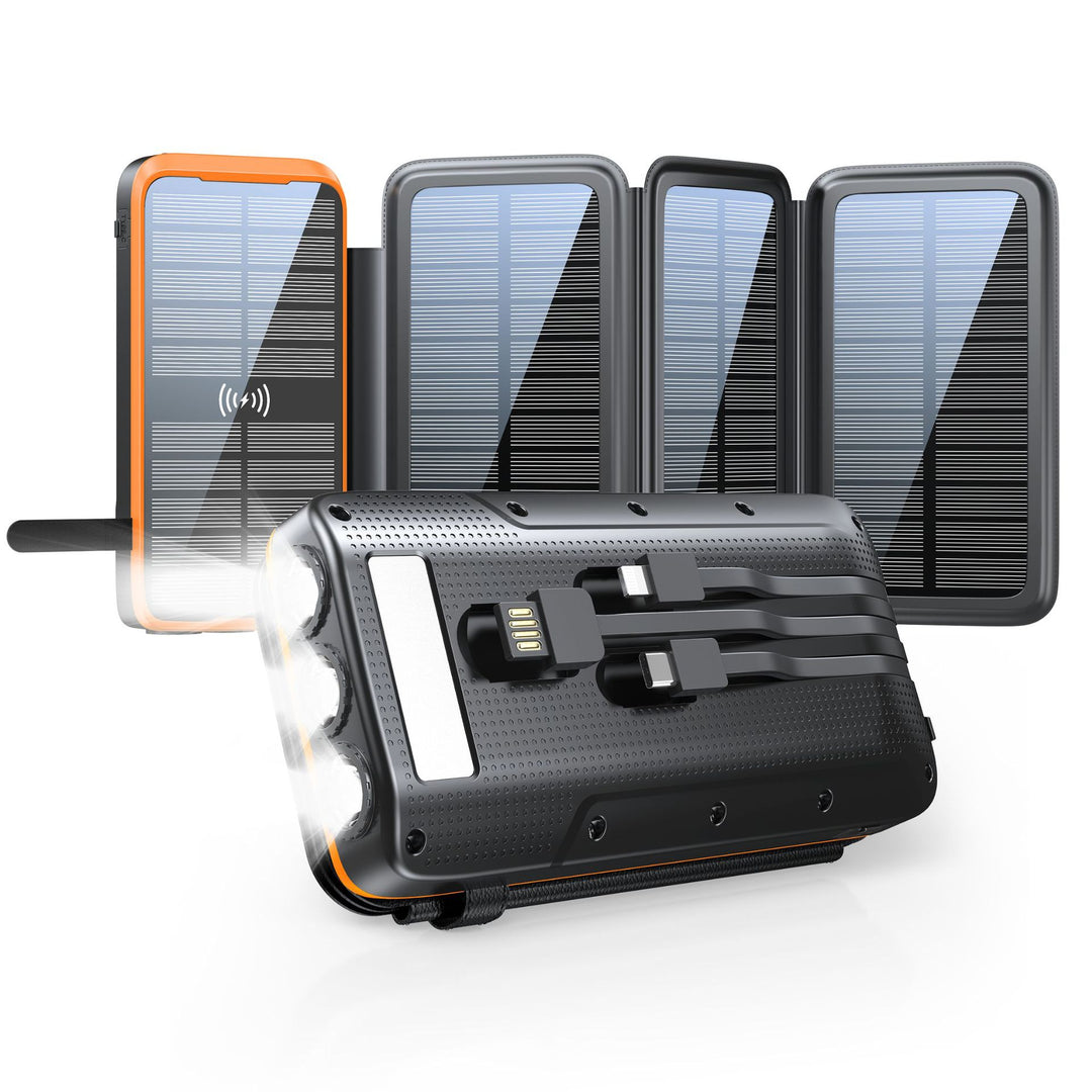 Solar-powered power bank with LED lights Stornfield