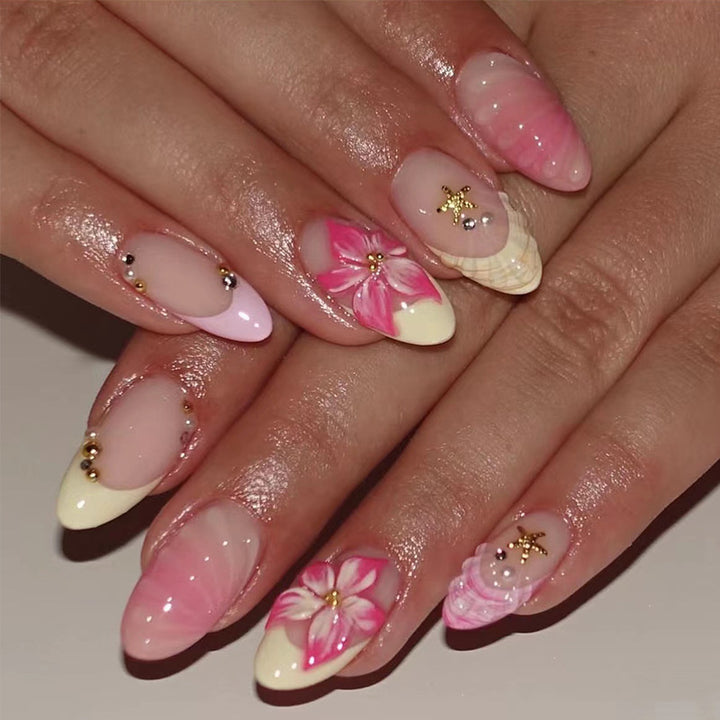Nail art set with floral accents and glamorous details Stornfield