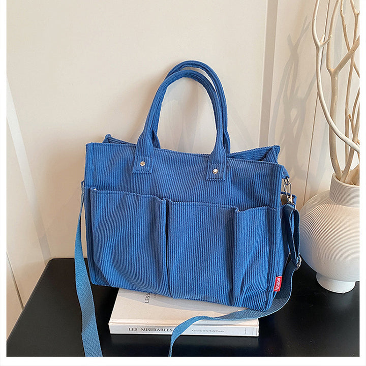 Corduroy Multi-Pocket Tote Bag Stornfield