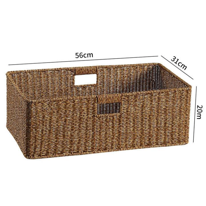 Handwoven Storage Basket with Cutout Handles Stornfield
