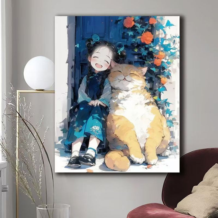 Illustrated Cat-Themed Wall Art Stornfield