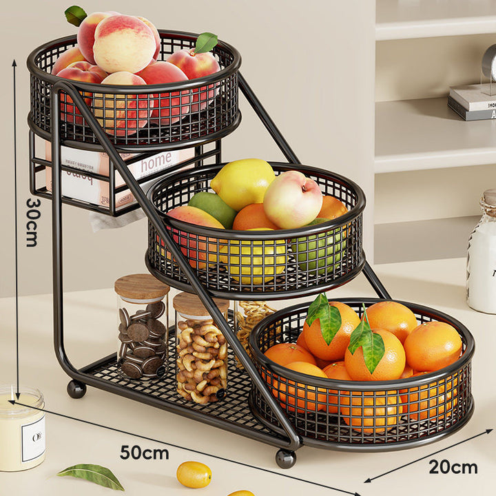 Tiered Countertop Mesh Fruit and Pantry Organizer Stand