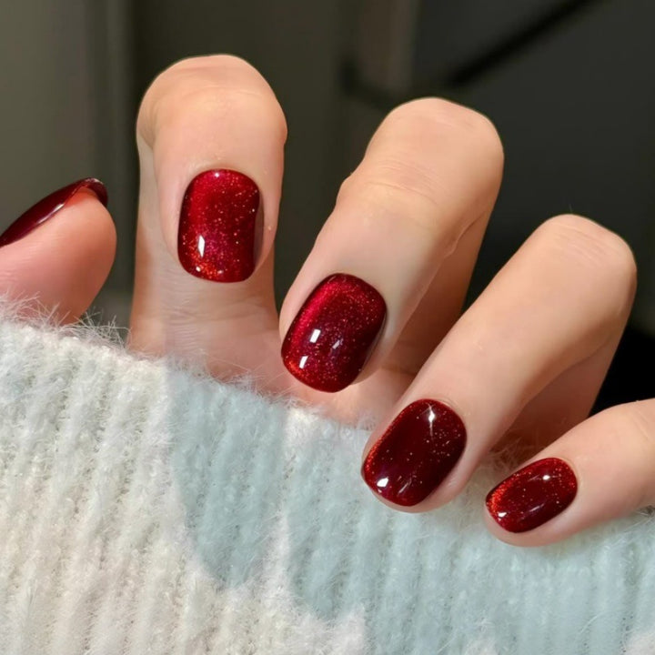 Glittery Short Square Press-On Nail Set Stornfield