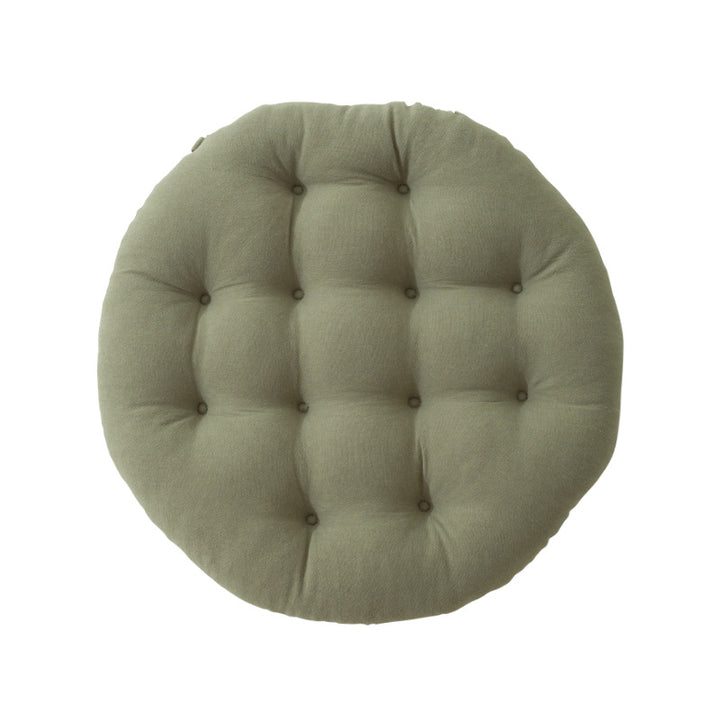 Round seat cushion with quilted tufted look and extra soft padding
