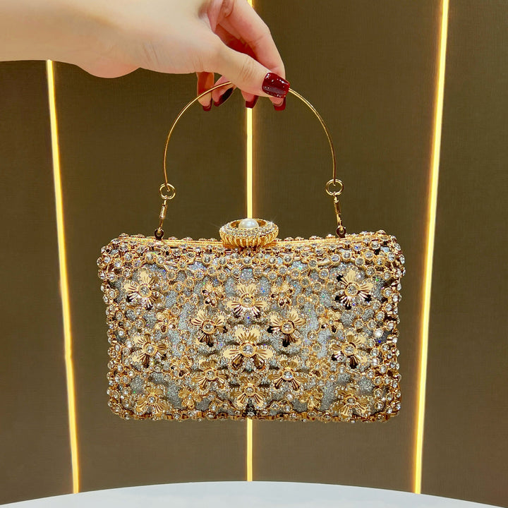 Floral Appliqué Evening Clutch