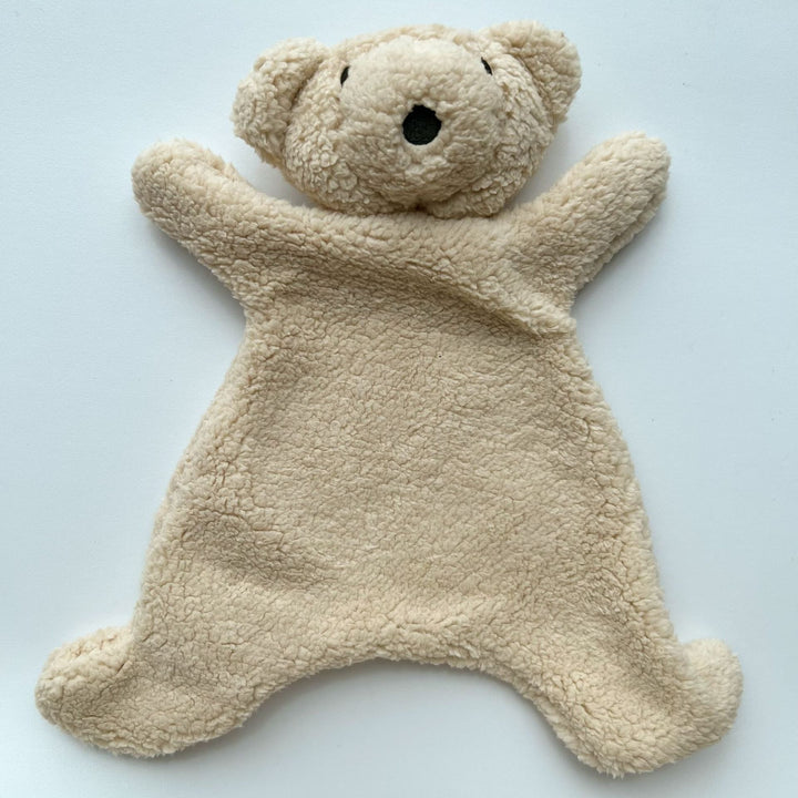 Handcrafted Organic Cotton Bunny Doll with Linen Jacket and Plaid Shorts