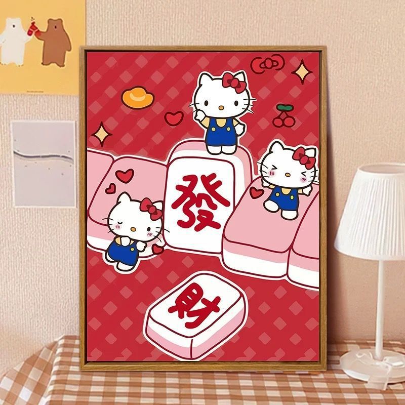 Hello Kitty-Inspired Cartoon Wall Art Print Stornfield