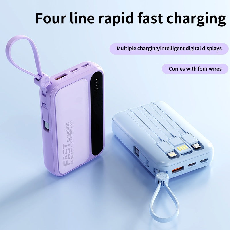 Portable power bank with integrated fast charging ports and multifunctional cable Stornfield