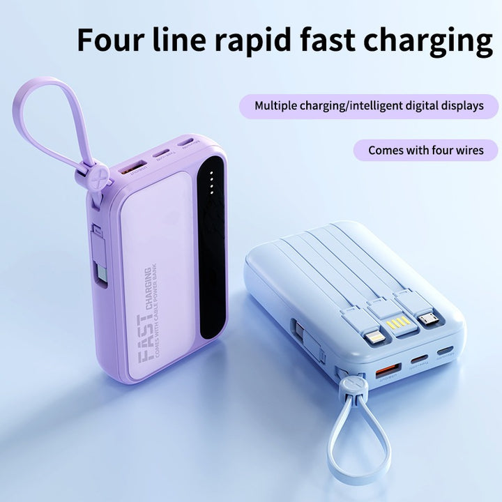 Portable power bank with integrated fast charging ports and multifunctional cable Stornfield