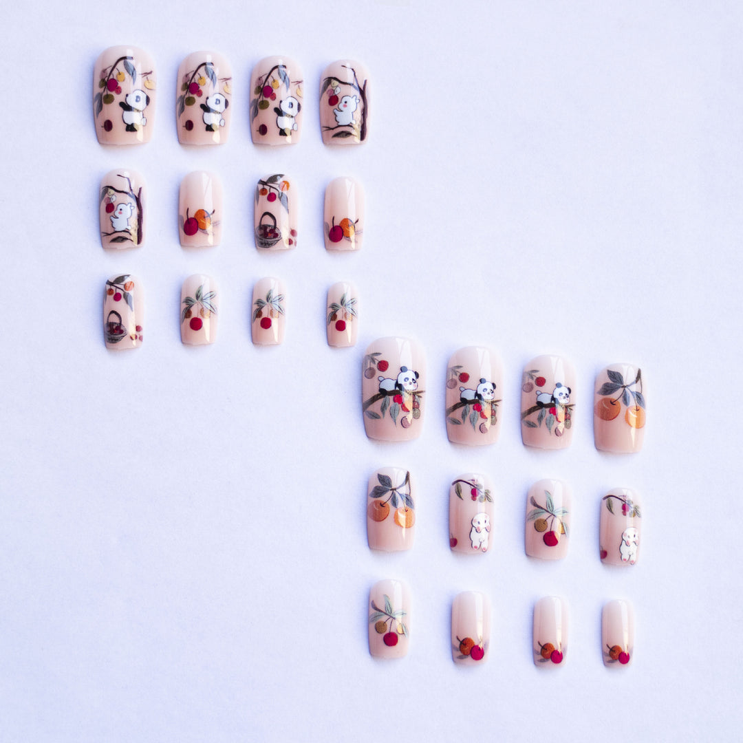 Artistic Nature-Inspired Nail Art Set