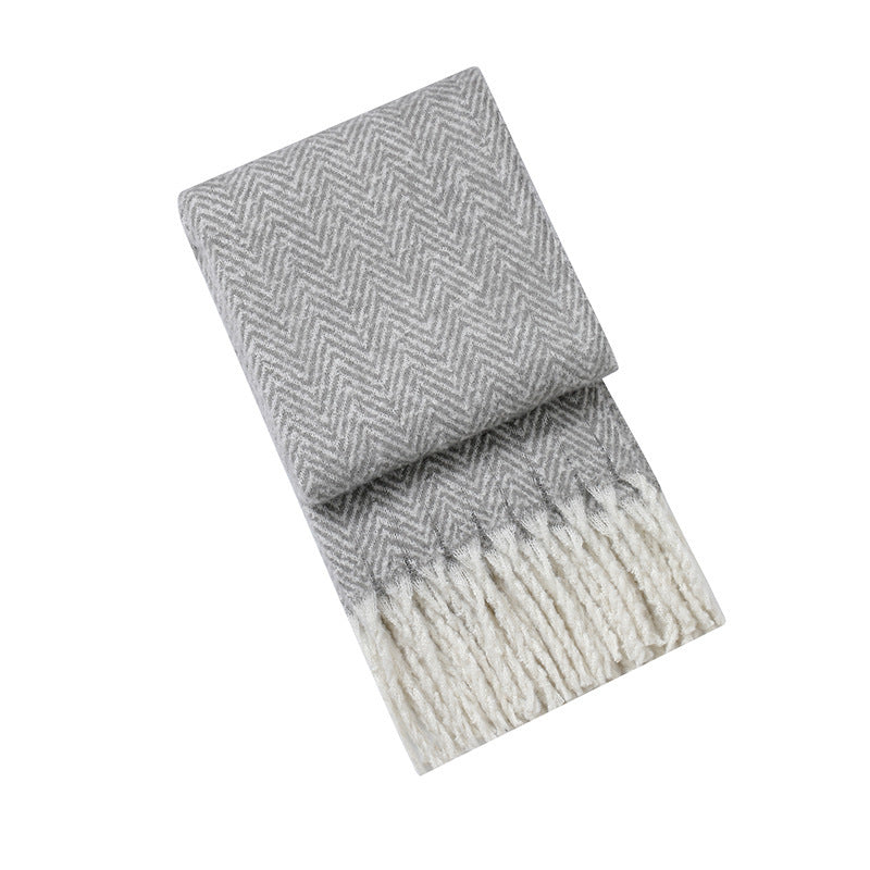 Herringbone Woven Throw Blanket
