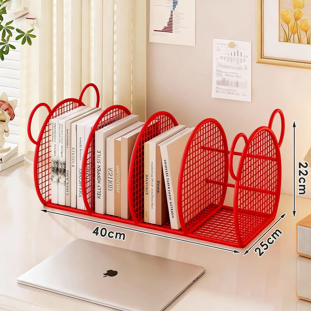 Desk Mesh Multi-Slot Book and File Organizer with Arched Dividers