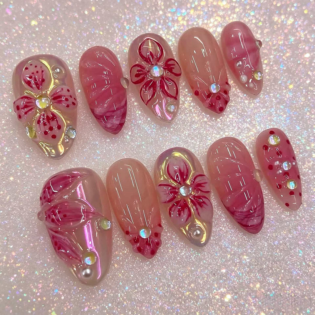 Floral Embellished Press-On Nail Set Stornfield 1787225131