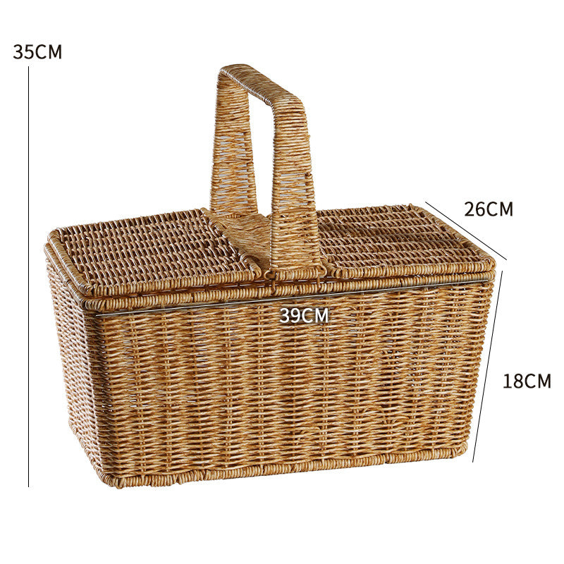 Unisex Handwoven Shopping Basket with Two Handles Stornfield