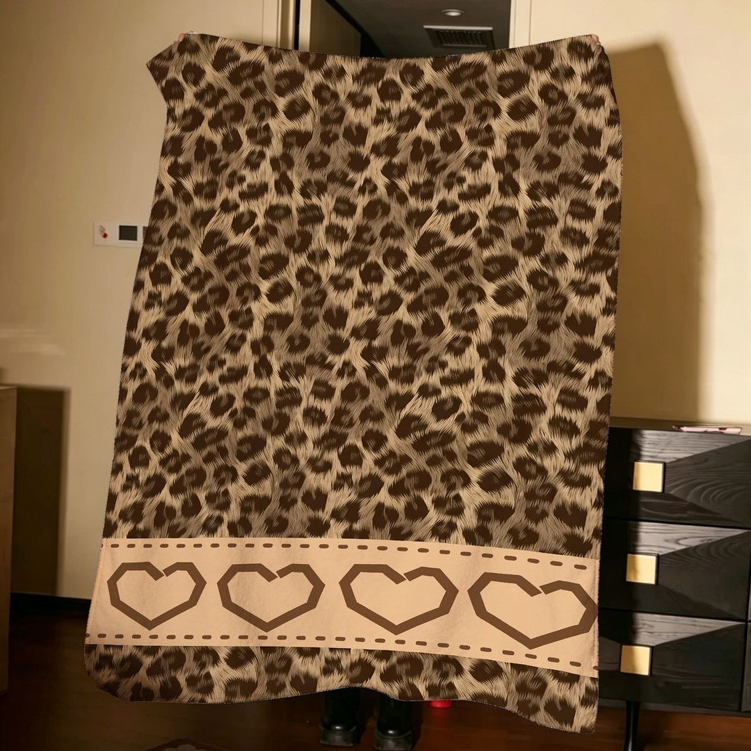 Cozy Leopard Print Fleece Throw Blanket
