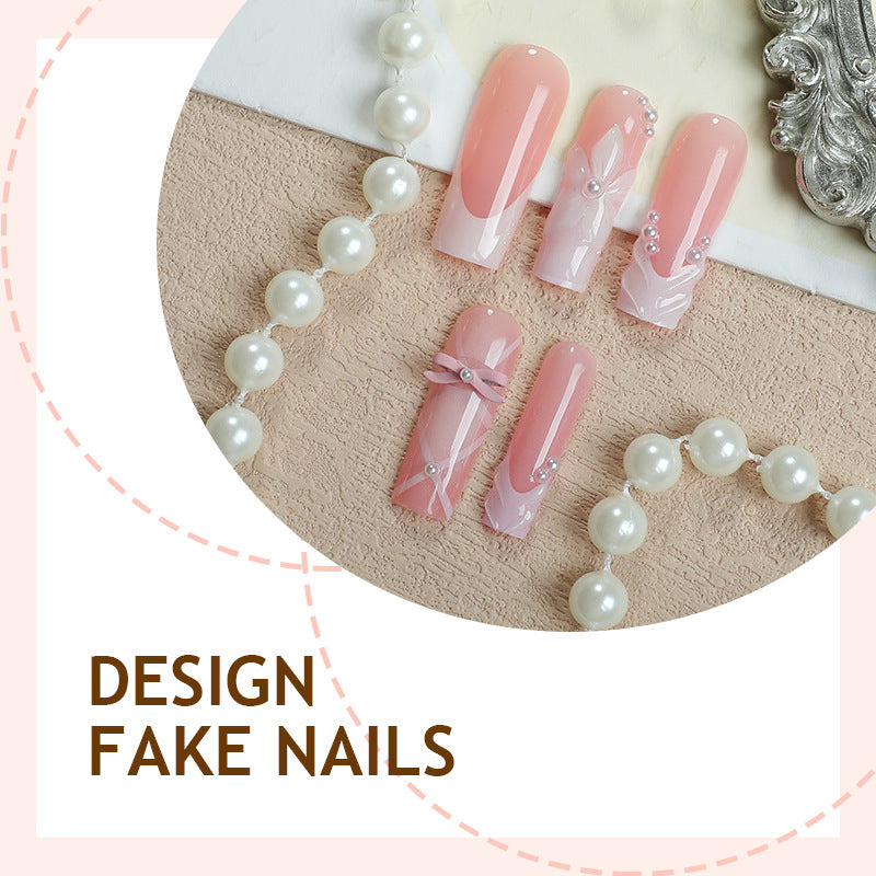 Artificial nail sets with elegant floral accents Stornfield