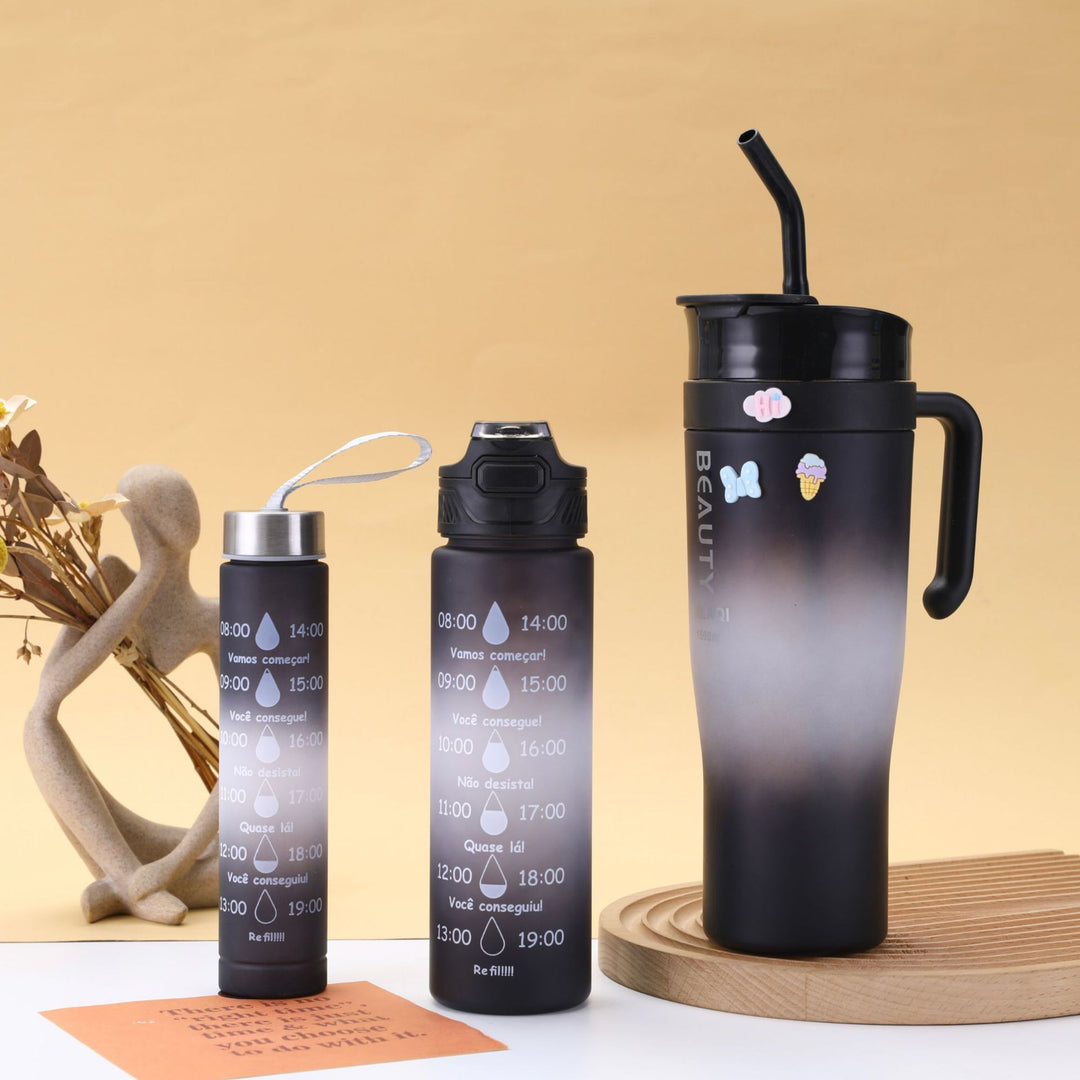 Ladies stylish and practical water bottle with design and time markings Stornfield