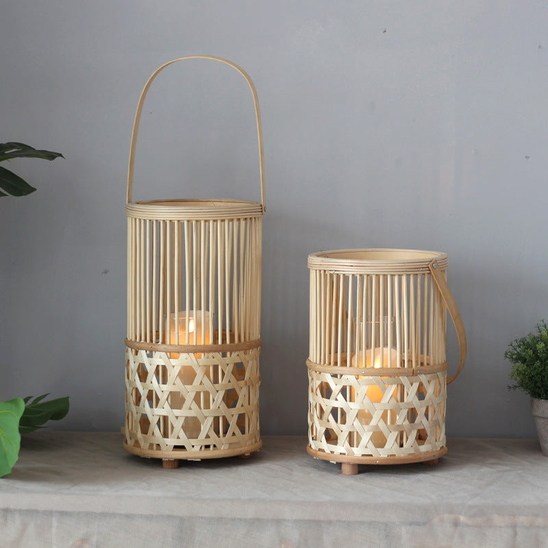 Handcrafted lantern made of rattan Stornfield