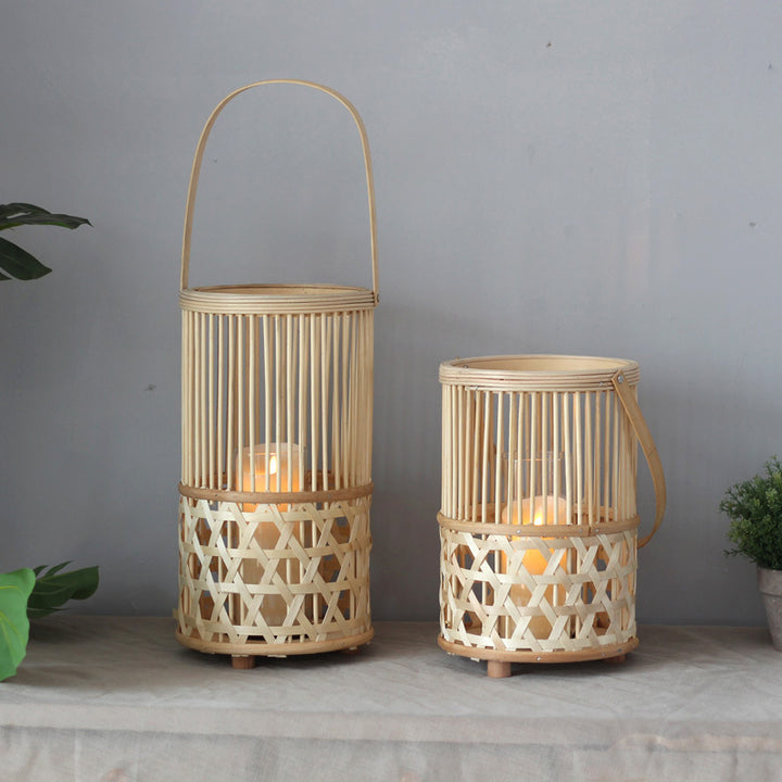 Handcrafted lantern made of rattan Stornfield