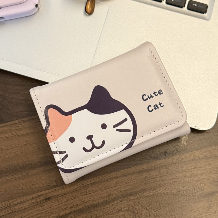 Cute Cat-Themed Zippered Wallet
