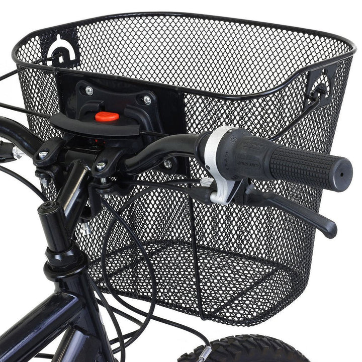 Front Quick Release Mesh Bicycle Basket with Locking Handlebar Mount Stornfield