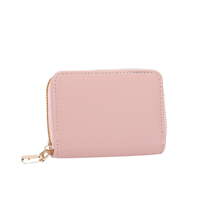 Compact Zippered Leather Wallet