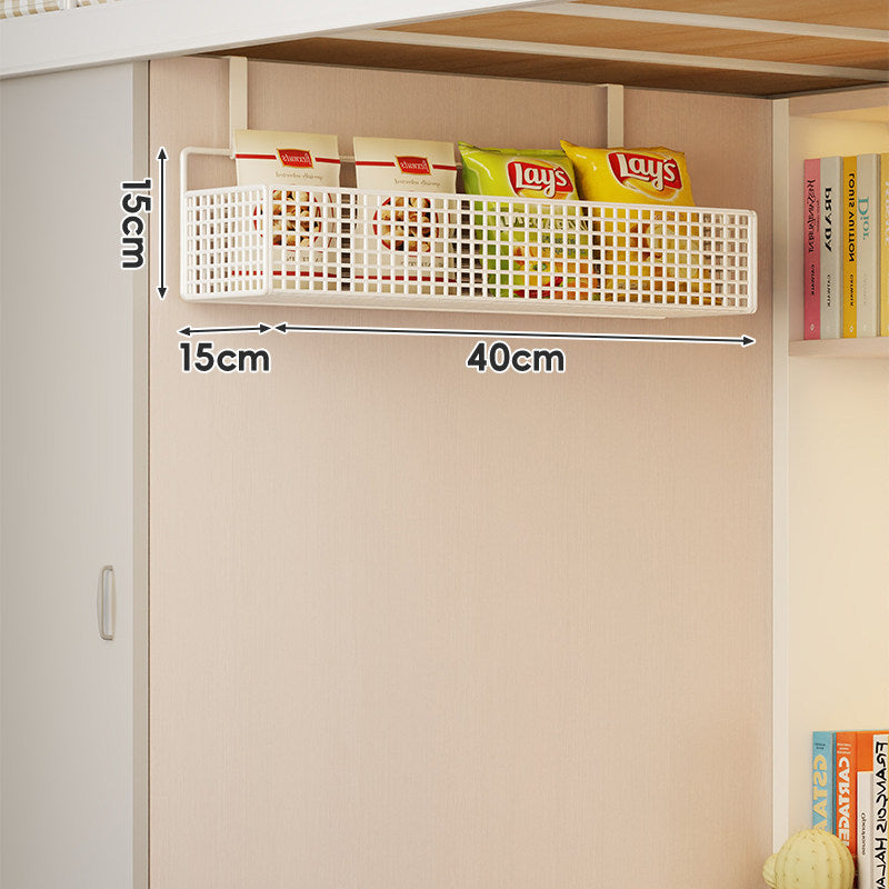 Under-Shelf Double-Tier Ventilated Mesh Hanging Storage Basket for Pantry and Bathroom