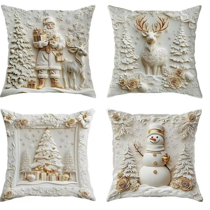 Decorative Christmas Relief Throw Pillow