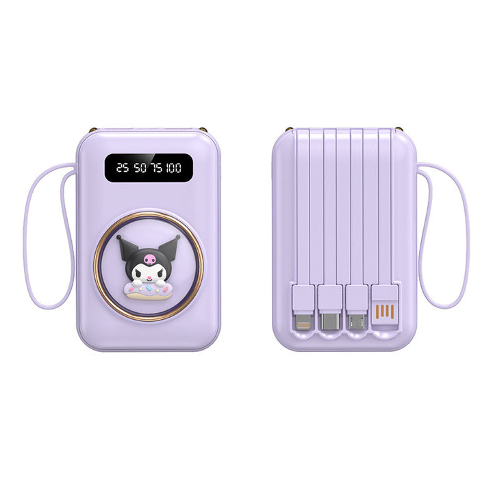 Funny power bank with integrated charging cables Stornfield