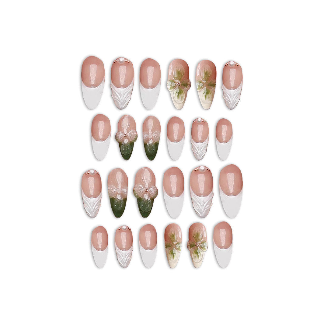 Elegant Floral Press-On Nail Art Stornfield