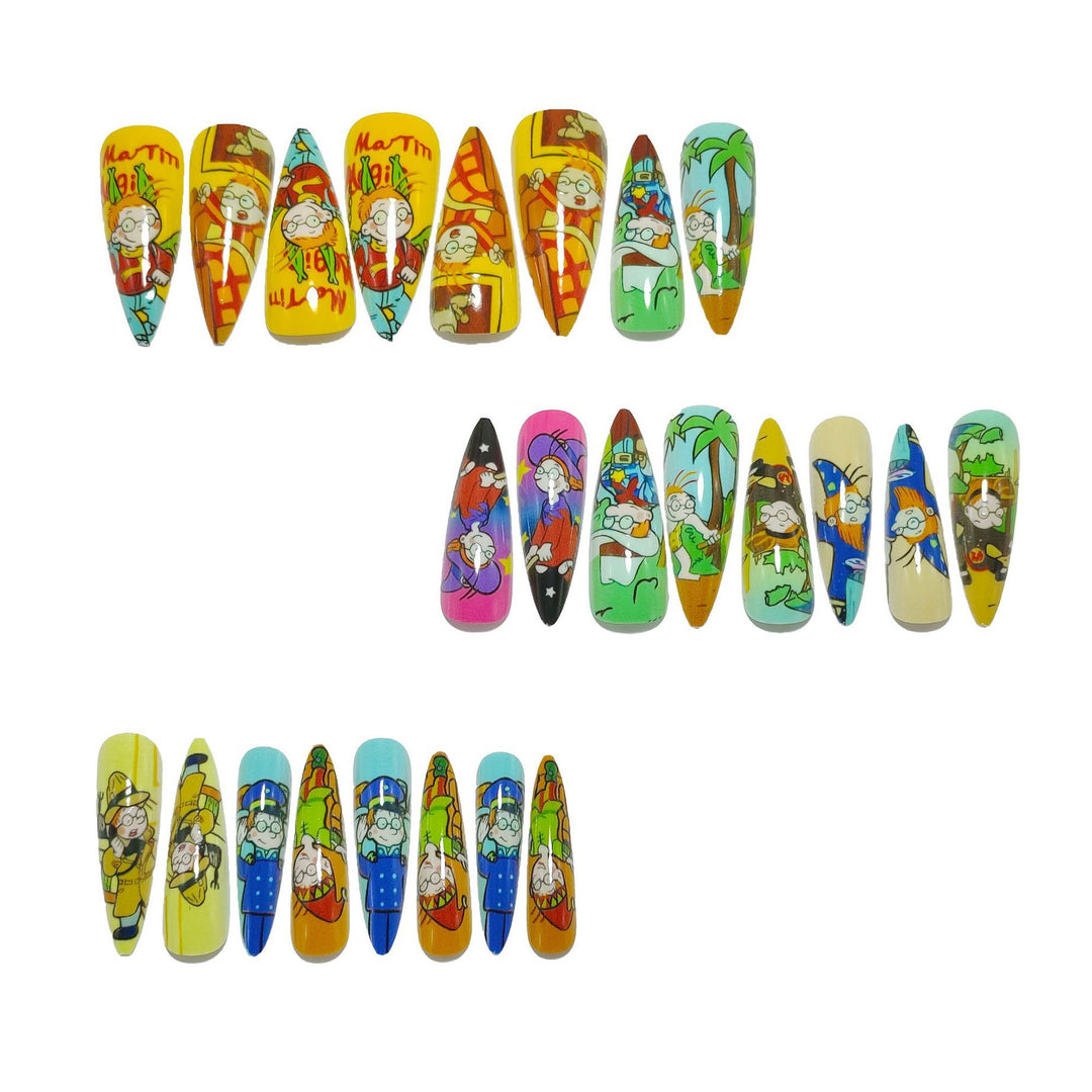 Creative Nail Art Set with Fun Cartoon Designs Stornfield