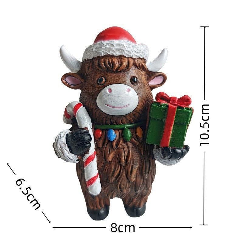 Christmas decoration figure in Highlands cattle design Stornfield